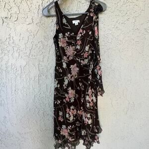 Y2k brown floral dress
